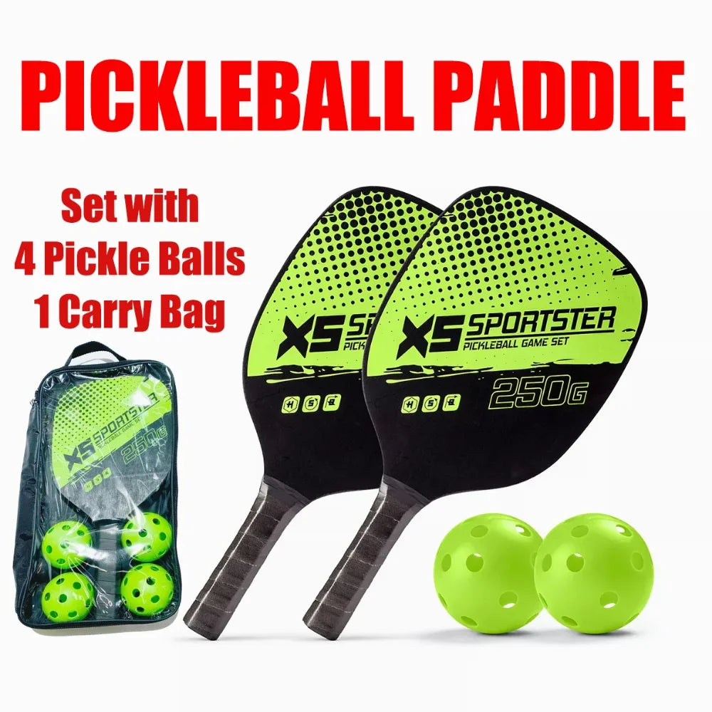 Complete Pickleball Training Set: 2 Paddles, 4 Balls, Carry Bag for Indoor/Outdoor